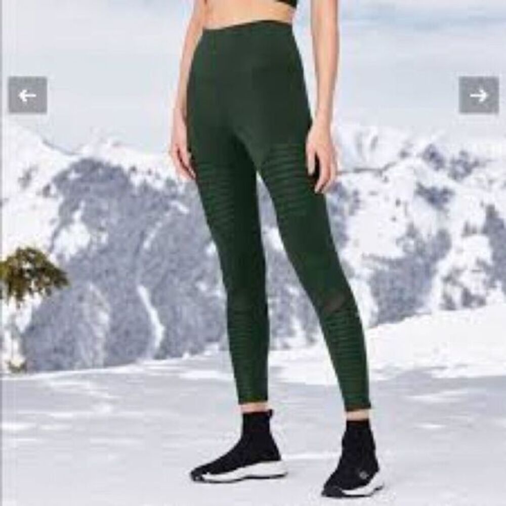 Alo high-waisted Moto Leggings, emerald green size small